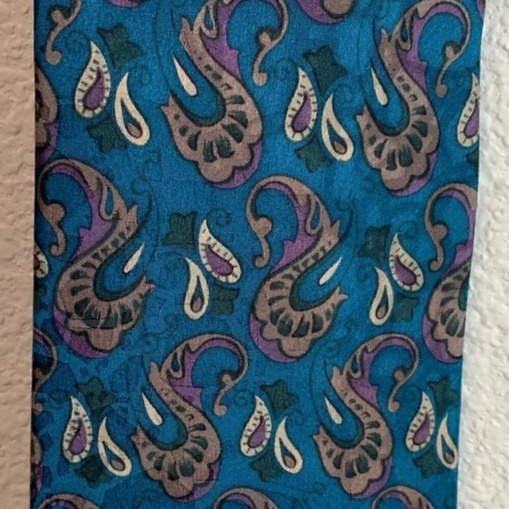 Christian Dior Paisley Silk Neckwear Tie Vintage